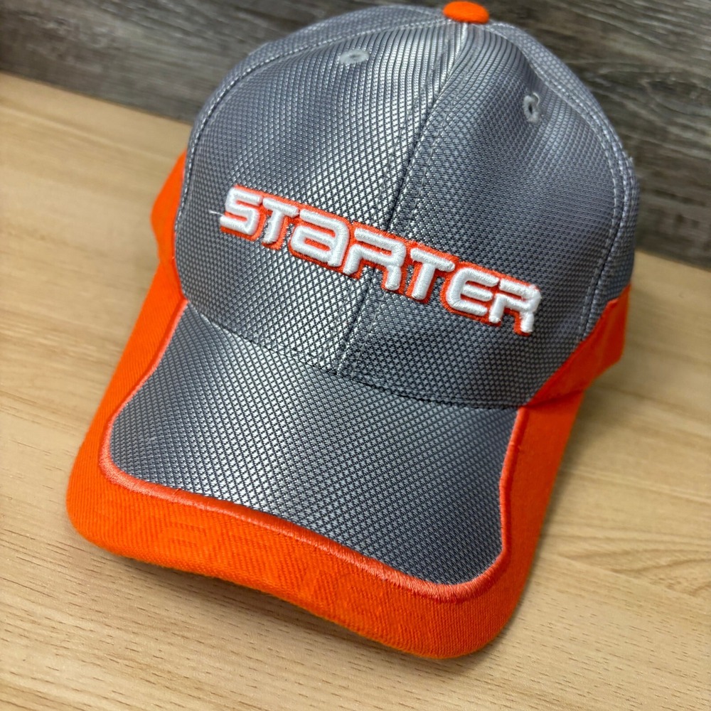 Vintage Starter Hat Cap Strap Back Gray Orange Adjustable Y2K - Picture 4 of 12